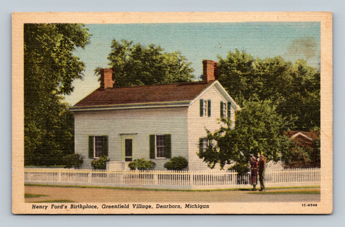 Henry Ford's Birthplace house with barn and white picket fence in Greenfield Village