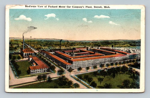 Bird's-eye view of Packard Motor Car Company plant in Detroit Michigan