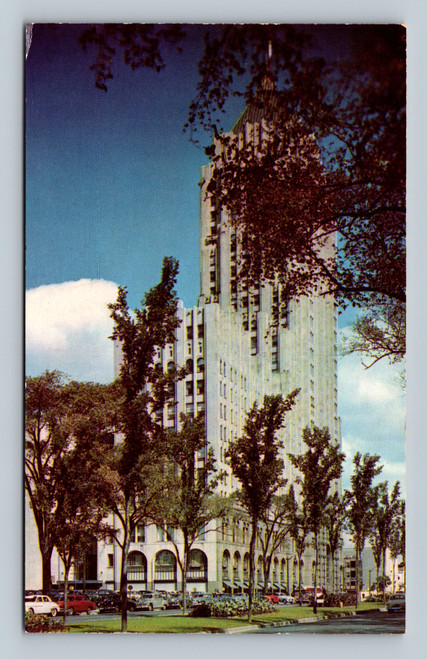 Fisher Building with golden towers in Detroit Michigan