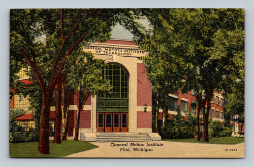 General Motors Institute of Technology building Flint Michigan postcard