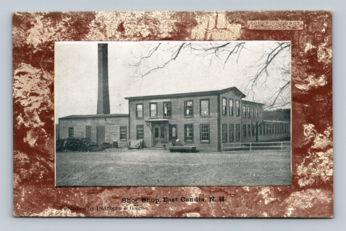 Vintage postcard showing Shoe Shop in East Candia New Hampshire