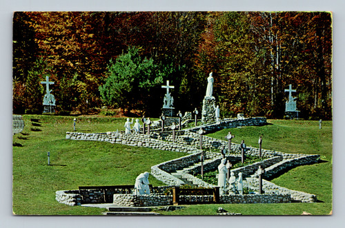 Shrine of Our Lady of La Salette replica in Enfield New Hampshire postcard