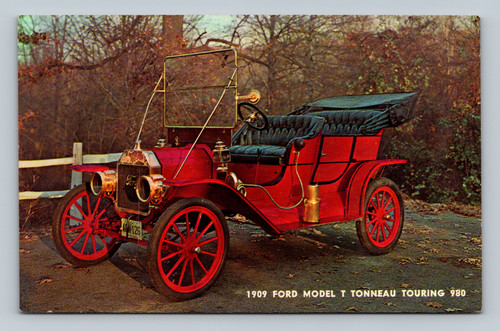 1909 Ford Model T Tonneau Touring car postcard from Earlton, USA