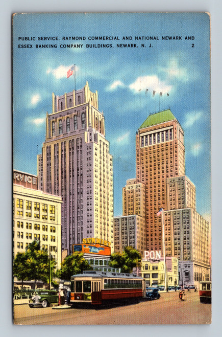 Raymond Commercial and National Newark and Essex Banking Company Buildings Newark NJ postcard