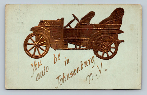 1908 Johnsonburg New York street scene postcard