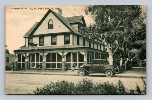 Johnson Hotel building at Bowers Beach Delaware postcard