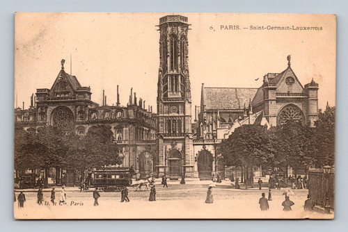 Saint-Germain-Lauxerrois church in Paris France postcard