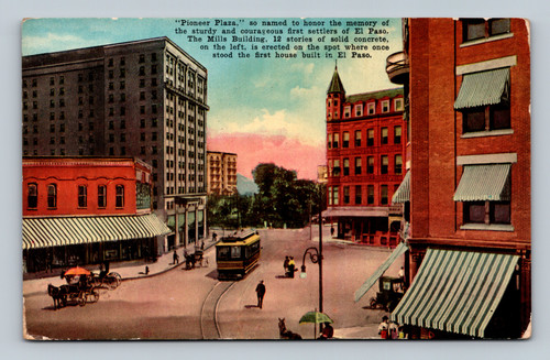 Pioneer Plaza with the Mills Building, El Paso Texas