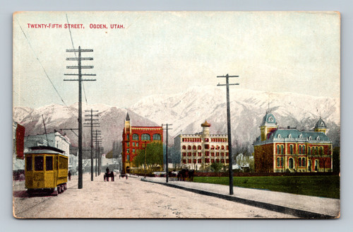 Twenty-Fifth Street in Ogden Utah vintage postcard