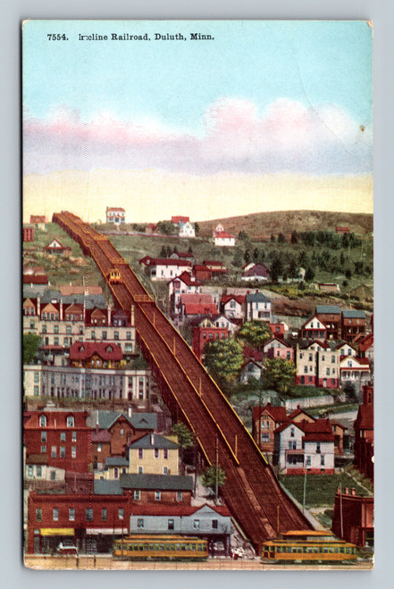 Incline Railroad Duluth Minnesota Vintage Postcard by Mckenzie Photo