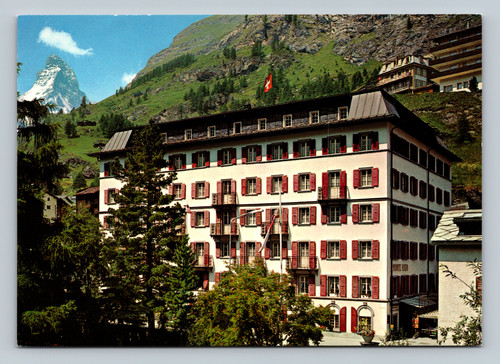 Seiler Hotel Monte Rosa in Zermatt Switzerland vintage postcard