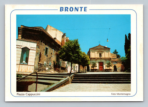 Piazza Cappuccini in Bronte Italy vintage postcard by Montemagno Editore