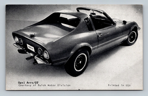 Opel Aero GT car postcard by Buick Motor Division USA