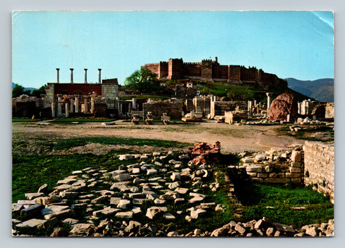 Basilica of St. John and inner castle in Selçuk Turkey postcard