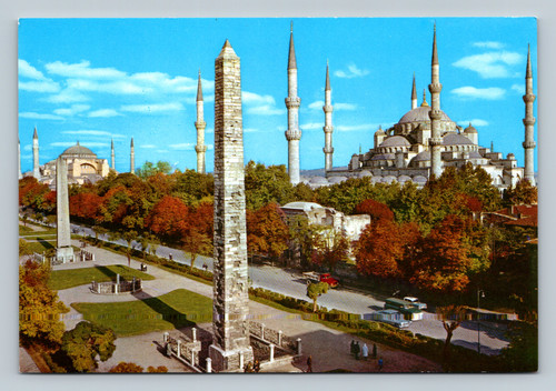 Hipodrom and the Blue Mosque in Istanbul Turkey postcard