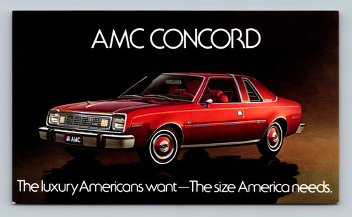 AMC Concord car vintage postcard from U.S.A.