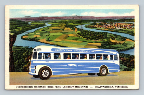 Overlooking Moccasin Bend from Lookout Mountain Chattanooga Tennessee postcard