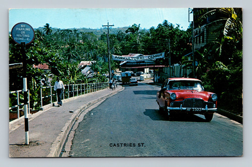 Agricultural Census on Castries Street Scarboro West Indies postcard