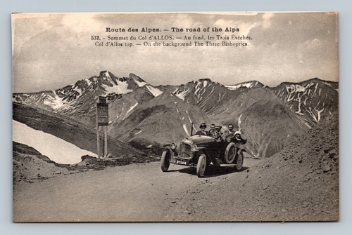 Route des Alpes with view of Col d'Allos summit and The Three Bishoprics mountains