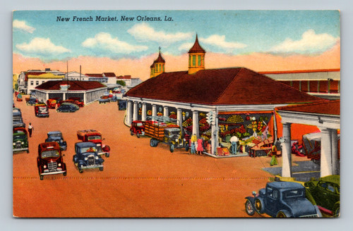 New French Market buildings in New Orleans Louisiana postcard