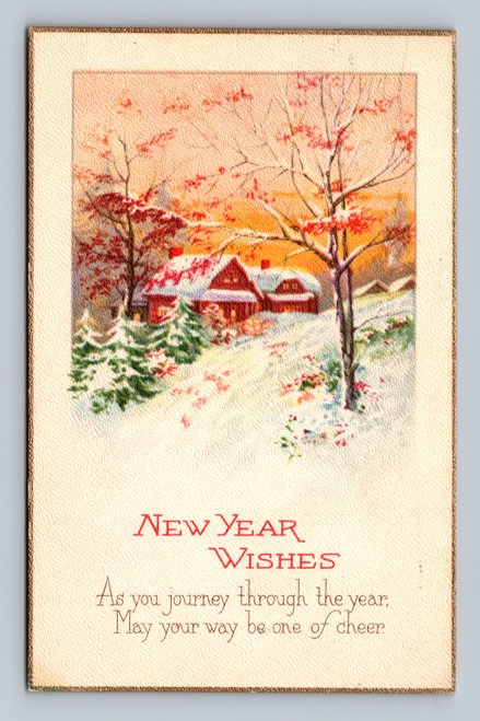 New Year Wishes greeting message postcard from Claremont, WASHINGTO