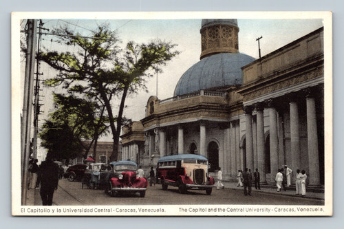 The Capitol and Central University in Caracas Venezuela vintage postcard