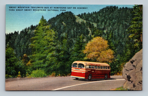 Smoky Mountain Trailways bus at Newfound Gap Great Smoky Mountains National Park