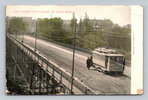 Saint Germain Street Bridge in St. Cloud Minnesota vintage postcard 1907