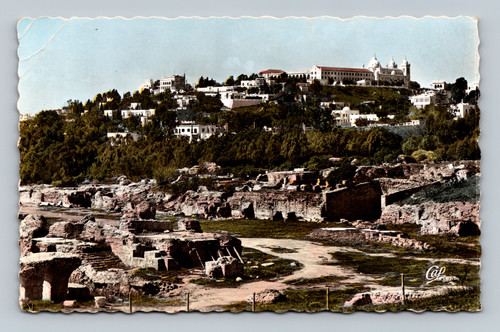 General view and ruins of Carthage Tunisia postcard