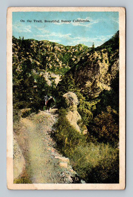 On the Trail Beautiful Sunny California postcard from Los Angeles