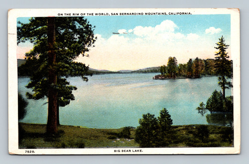 View of Big Bear Lake on the rim of the world San Bernardino Mountains California