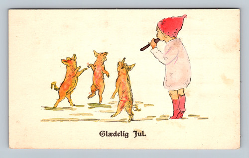 Holiday greeting card with Glædelig Jul text