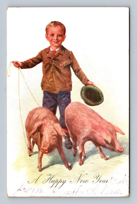 A Happy New Year greeting postcard from Wird Wolf, United States