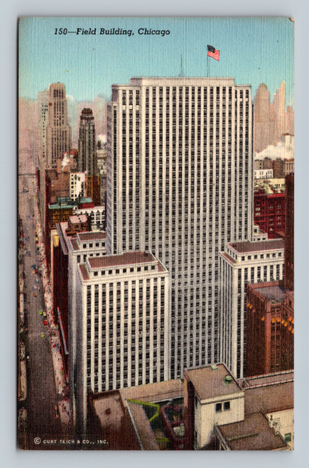The Field Building Chicago office building postcard by Curt Teich & Co.