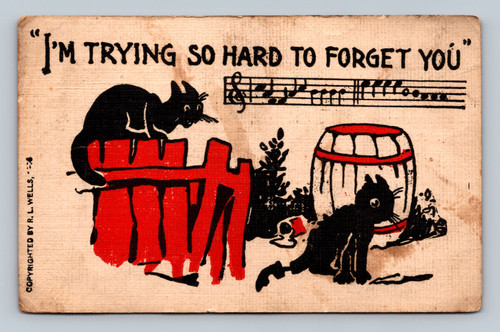 I'm Trying So Hard To Forget You text postcard by R. L. Wells