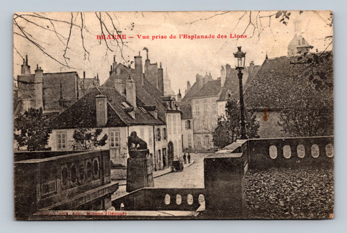 View from Esplanade des Lions in Beaune France 1919 Postmark