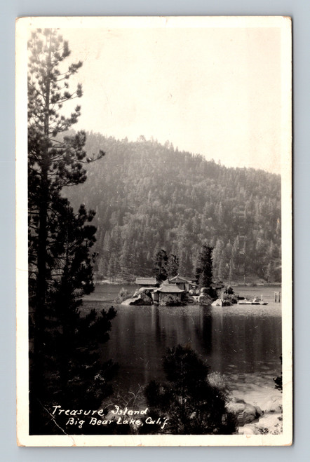 Treasure Island at Big Bear Lake California vintage postcard
