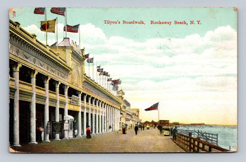 Tilyou's Boardwalk at Rockaway Beach New York vintage postcard