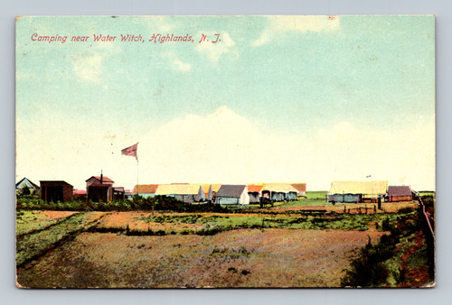 Camping near Water Witch, Highlands, New Jersey postcard 1909