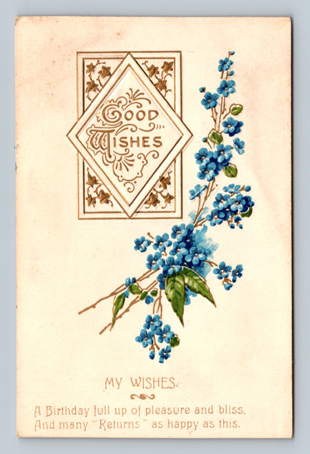 Birthday greeting message postcard printed in England by Davidson Bros