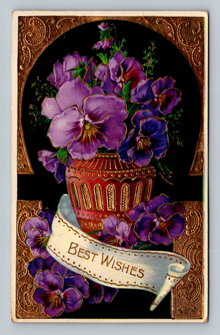 Best wishes message postcard printed in Germany 1916