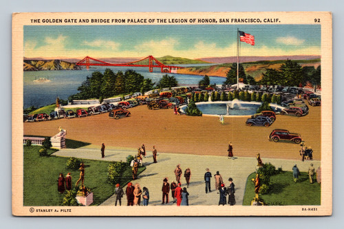 The Golden Gate Bridge from Palace of the Legion of Honor San Francisco postcard