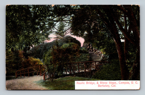 Rustic Bridge and Stone Steps on the Campus of U.C. Berkeley