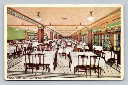 Dining Room Hotel Rosslyn Los Angeles postcard by Neuner Corporation