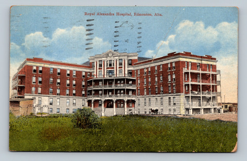 Royal Alexandra Hospital building Edmonton Alberta Canada 1914 postcard