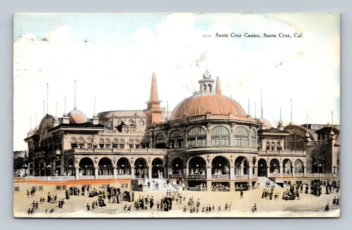 Santa Cruz Casino postcard Santa Cruz California