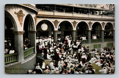 Vintage postcard of Casino Steps in Santa Cruz California