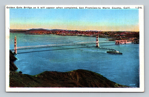 Golden Gate Bridge as it will appear when completed, San Francisco to Marin County