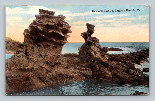 Coward's Cave in Laguna Beach California postcard by F. W. Wiesseman