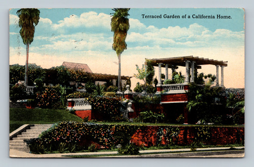 Terraced Garden of a California Home postcard